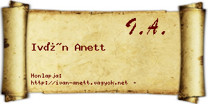 Iván Anett névjegykártya