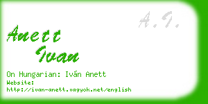 anett ivan business card